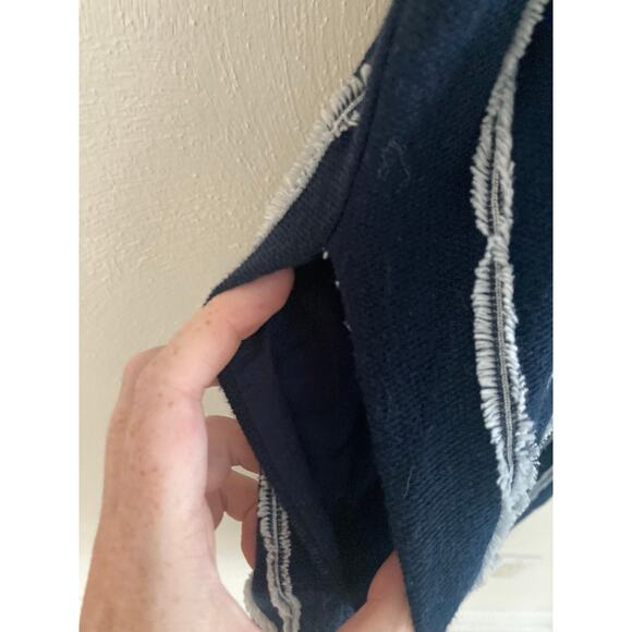 EUC Anthropologie Dolan Canovas Striped Cotton Blend Wide Leg Jumpsuit Navy S - Picture 10 of 15